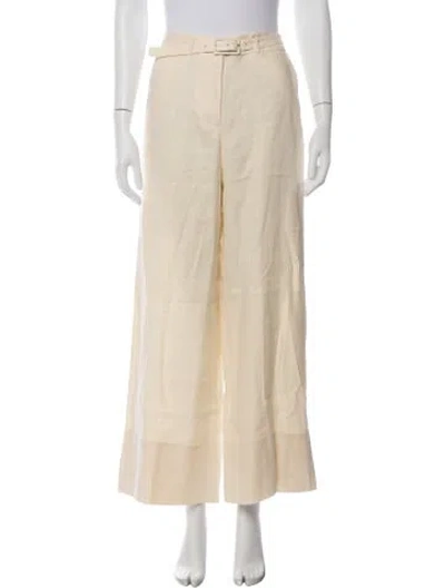 Pre-owned Reformation Linen Wide Leg Pants In Neutrals
