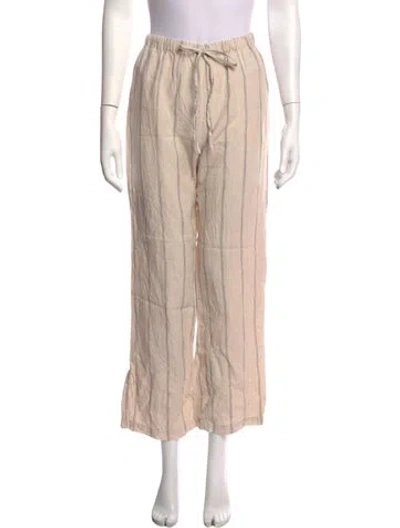 Pre-owned Reformation Linen Wide Leg Pants In Neutrals