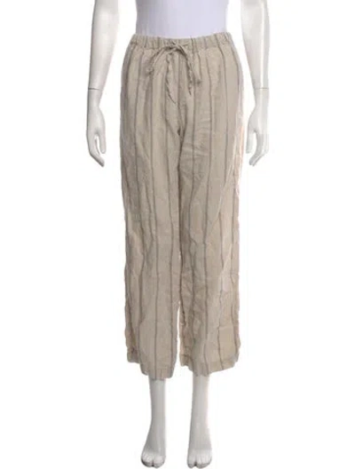 Pre-owned Reformation Linen Wide Leg Pants In Neutrals