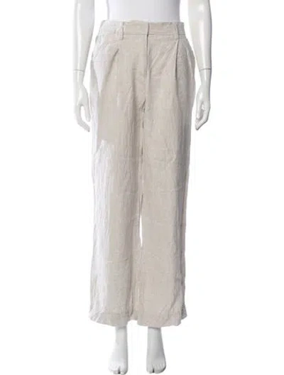 Pre-owned Reformation Linen Wide Leg Pants In Neutrals