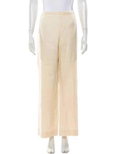 Pre-owned Reformation Linen Wide Leg Pants In Neutrals