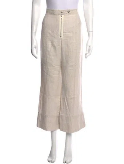 Pre-owned Reformation Linen Wide Leg Pants In Neutrals