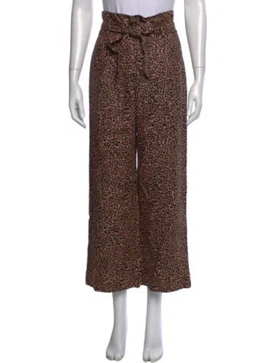 Pre-owned Reformation Linen Wide Leg Pants In Neutrals