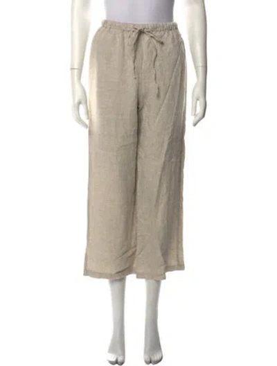 Pre-owned Reformation Linen Wide Leg Pants In Neutrals