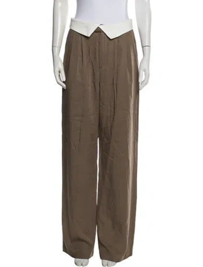 Pre-owned Reformation Linen Wide Leg Pants In Neutrals
