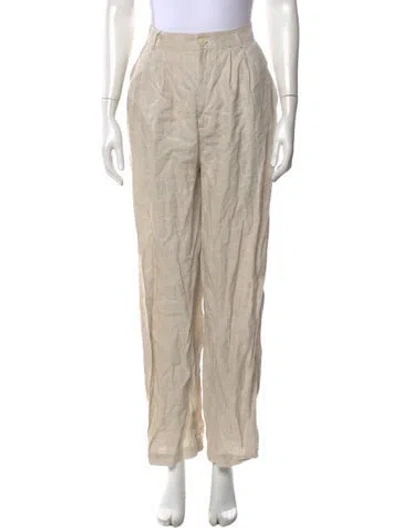 Pre-owned Reformation Linen Wide Leg Pants In Neutrals