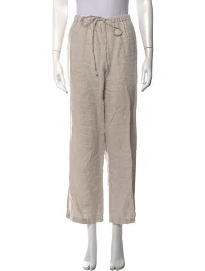 Pre-owned Reformation Linen Wide Leg Pants In Neutrals