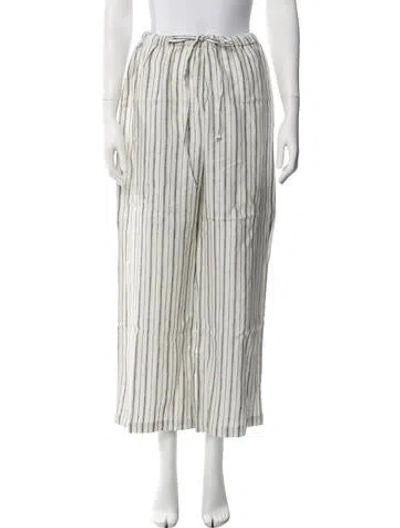 Pre-owned Reformation Linen Wide Leg Pants In Neutrals
