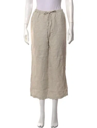 Pre-owned Reformation Linen Wide Leg Pants In Neutrals