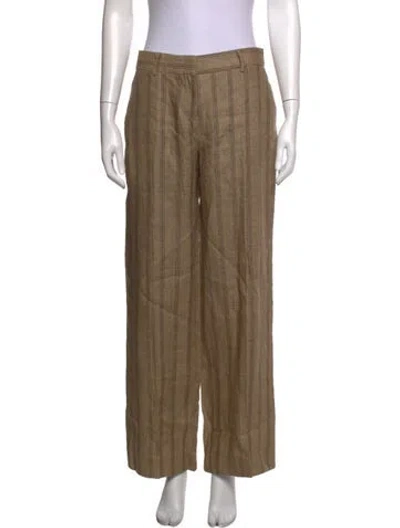 Pre-owned Reformation Linen Wide Leg Pants In Neutrals