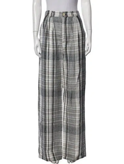 Pre-owned Reformation Linen Wide Leg Pants In Neutrals