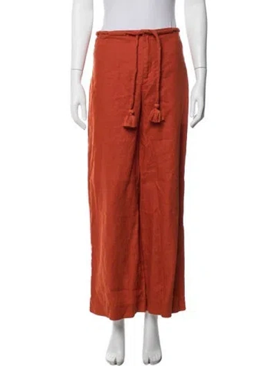 Pre-owned Reformation Linen Wide Leg Pants In Neutrals