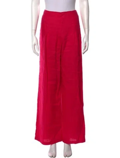 Pre-owned Reformation Linen Wide Leg Pants In Pink