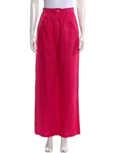 Pre-owned Reformation Linen Wide Leg Pants In Pink