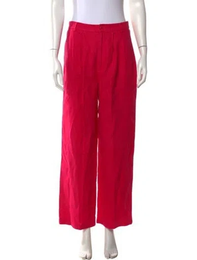Pre-owned Reformation Linen Wide Leg Pants In Pink