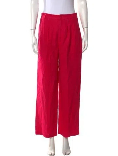 Pre-owned Reformation Linen Wide Leg Pants In Pink