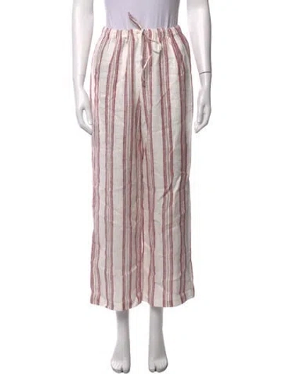 Pre-owned Reformation Linen Wide Leg Pants In Pink