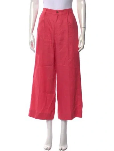 Pre-owned Reformation Linen Wide Leg Pants In Pink