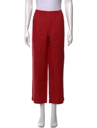 Pre-owned Reformation Linen Wide Leg Pants In Red