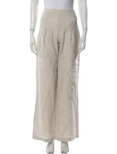 Pre-owned Reformation Linen Wide Leg Pants W/ Tags In Neutral