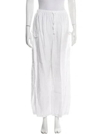 Pre-owned Reformation Linen Wide Leg Pants In White