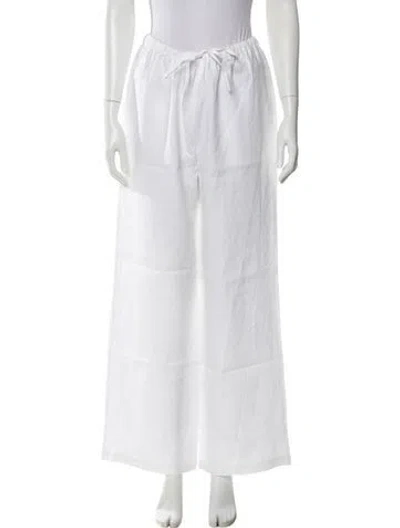Pre-owned Reformation Linen Wide Leg Pants In White