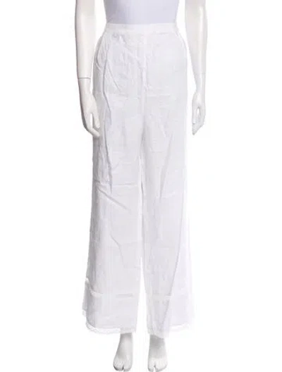 Pre-owned Reformation Linen Wide Leg Pants In White