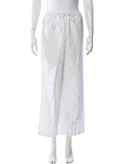 Pre-owned Reformation Linen Wide Leg Pants In White