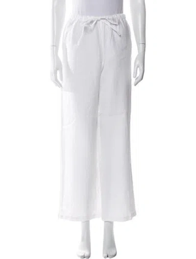Pre-owned Reformation Linen Wide Leg Pants In White