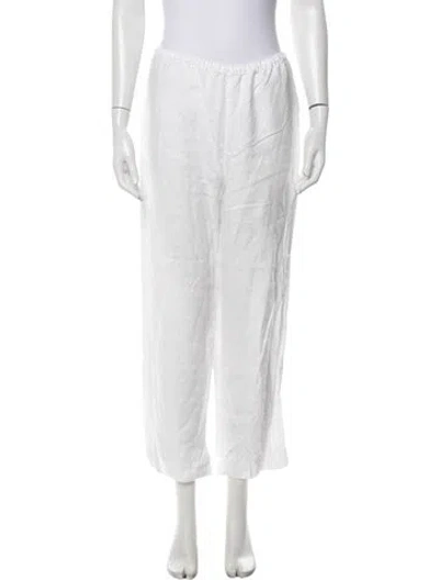 Pre-owned Reformation Linen Wide Leg Pants In White
