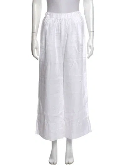 Pre-owned Reformation Linen Wide Leg Pants In White