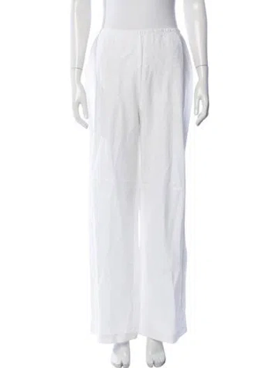 Pre-owned Reformation Linen Wide Leg Pants In White