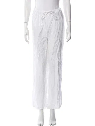 Pre-owned Reformation Linen Wide Leg Pants In White