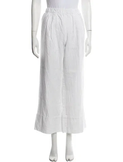 Pre-owned Reformation Linen Wide Leg Pants In White