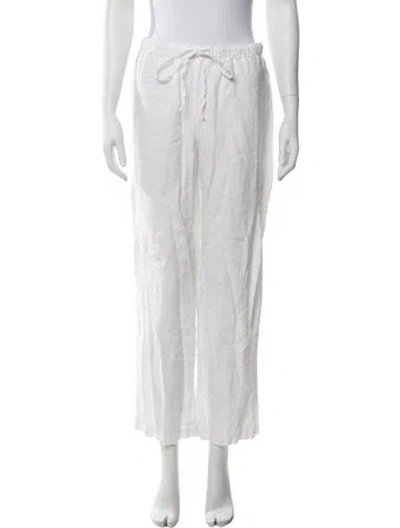 Pre-owned Reformation Linen Wide Leg Pants In White