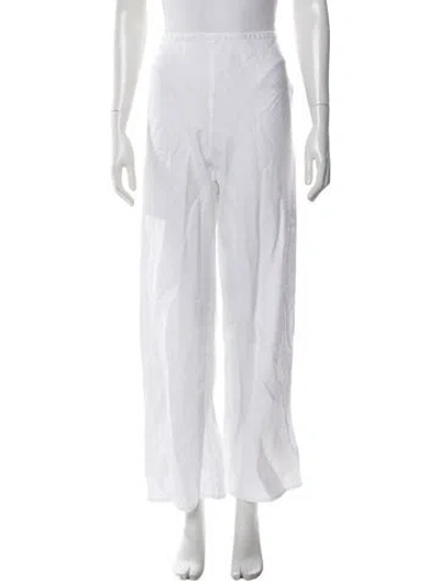 Pre-owned Reformation Linen Wide Leg Pants In White