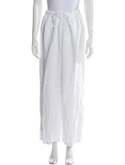 Pre-owned Reformation Linen Wide Leg Pants In White