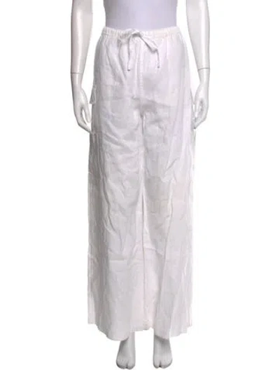 Pre-owned Reformation Linen Wide Leg Pants In White