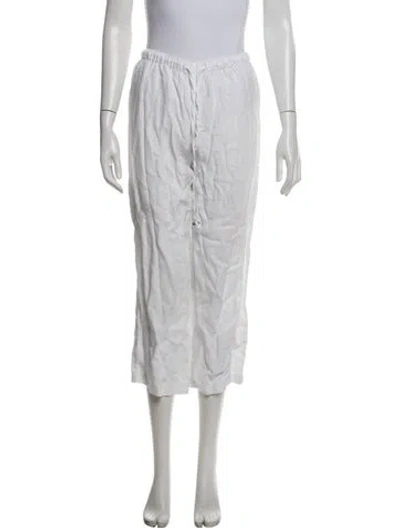Pre-owned Reformation Linen Wide Leg Pants In White