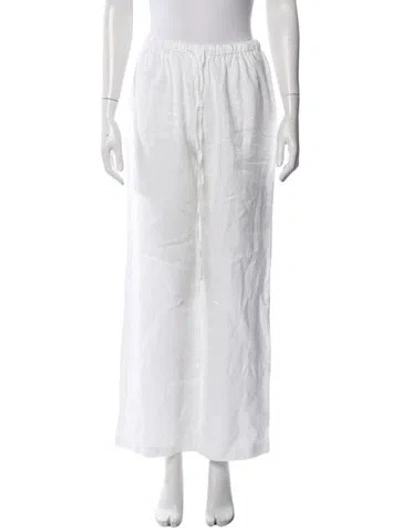 Pre-owned Reformation Linen Wide Leg Pants In White