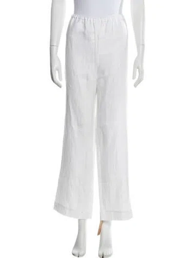 Pre-owned Reformation Linen Wide Leg Pants In White
