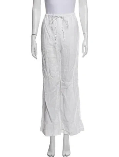Pre-owned Reformation Linen Wide Leg Pants In White