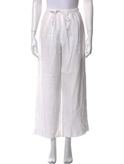 Pre-owned Reformation Linen Wide Leg Pants In White