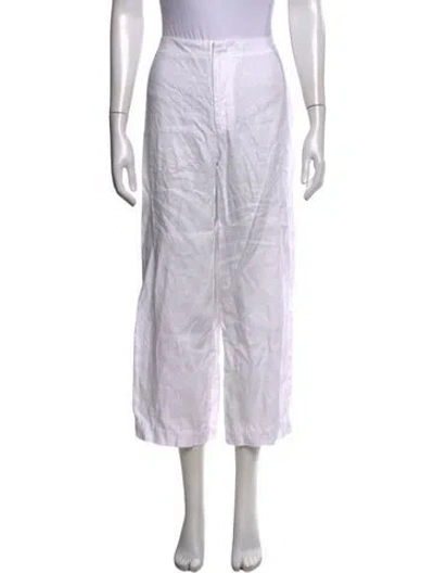 Pre-owned Reformation Linen Wide Leg Pants In White