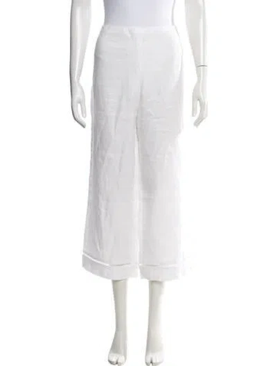 Pre-owned Reformation Linen Wide Leg Pants In White