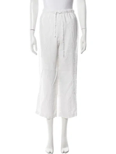 Pre-owned Reformation Linen Wide Leg Pants In White