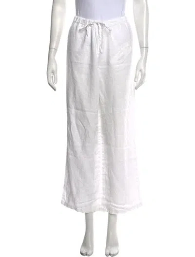 Pre-owned Reformation Linen Wide Leg Pants In White