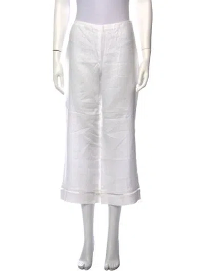 Pre-owned Reformation Linen Wide Leg Pants In White