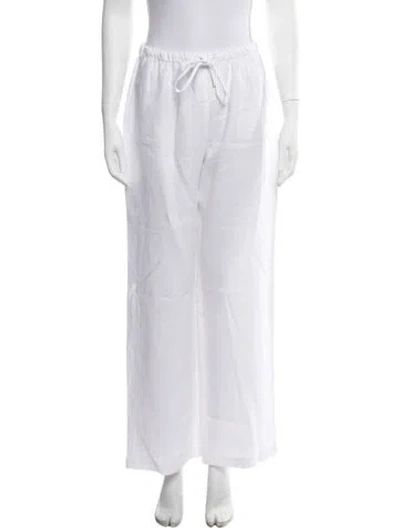 Pre-owned Reformation Linen Wide Leg Pants In White