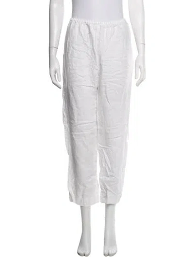 Pre-owned Reformation Linen Wide Leg Pants In White